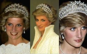 1981 - Diana coma tiara do casamento.